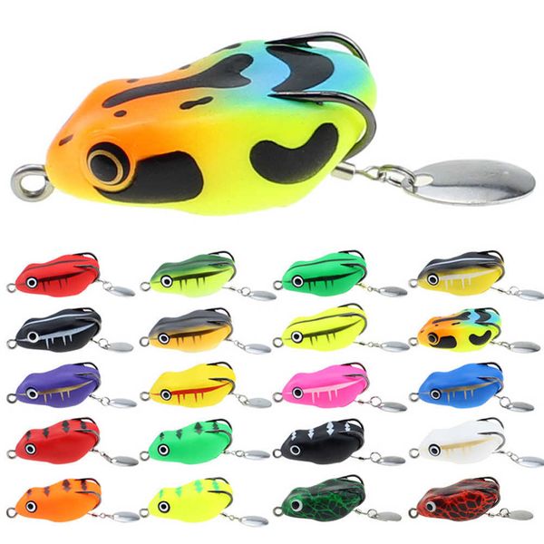 

4.5cm carp fishing lures soft frog fishing lures frog artificial soft bait treble hooks water ray baits fishing tackle