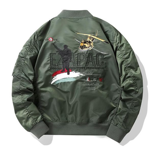 

aboorun 2021 men's fashion bomber jackets embroidery airplane baseball coat for male, Black;brown