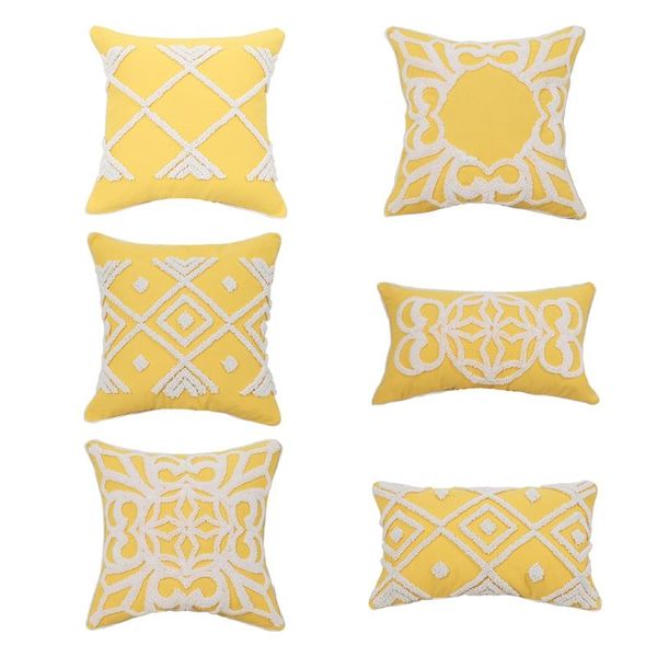 

pillow case woven tufted boho throw modern decorative geometric cushion cover farmhouse pillowcase for couch sofa bedroom n0pa