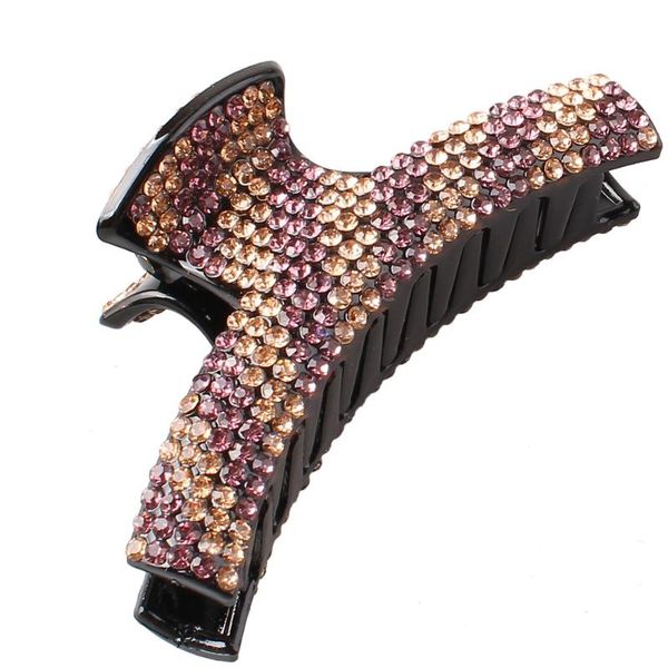 

hair clips & barrettes retro crystal sining women banana rhinestone hairgrip trendy clip accessories, Golden;silver