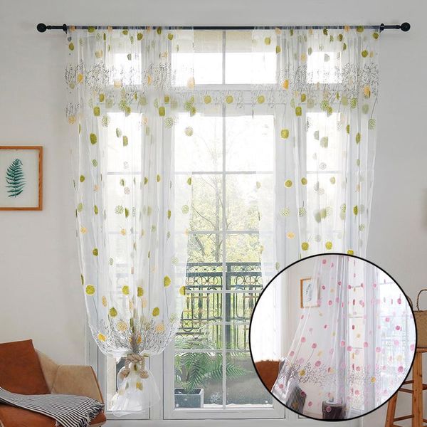 

curtain & drapes dandelion voile window for children room living pastoral floral pattern sheer panel curtains