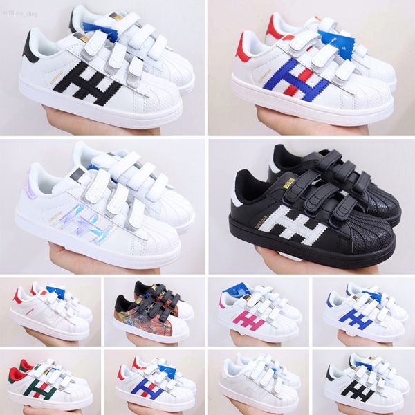 

2021 children skateboarding shoes baby kids superstars sneakers originals super star girls boys sports, Black