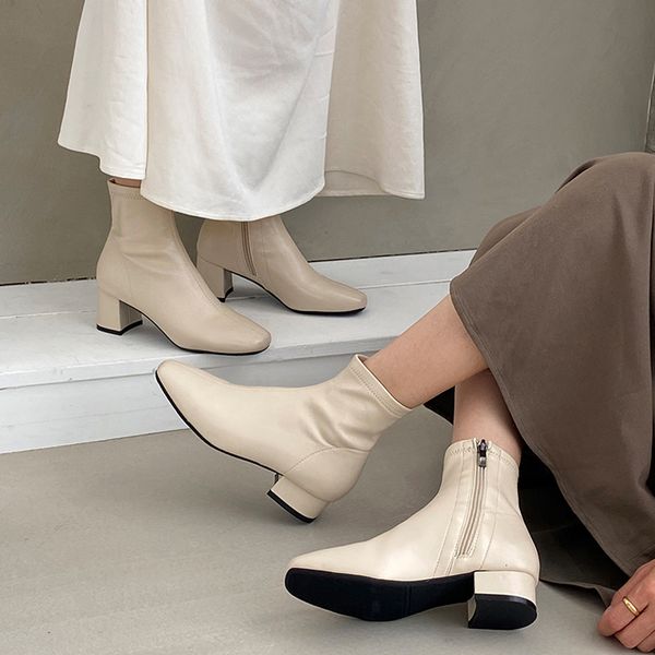 

women's four inches/six inches fashionable shoes thick heel boots high white apricot black size 33-42 1u7o