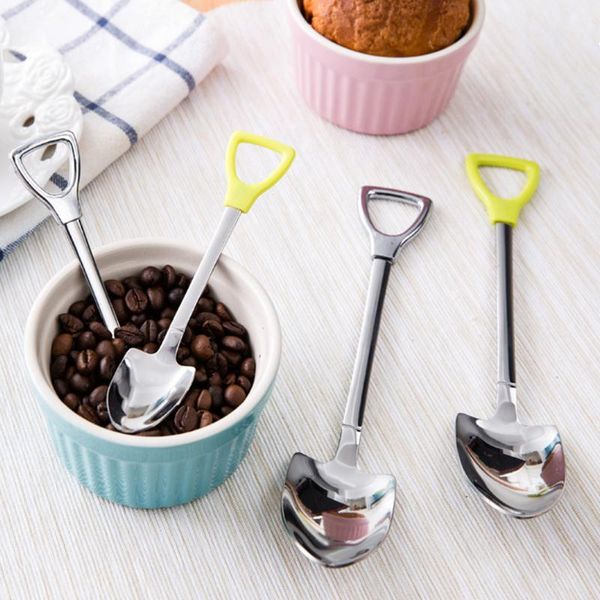 

spoons stainless steel shovel shape tea coffee sugar spoon ice cream dessert