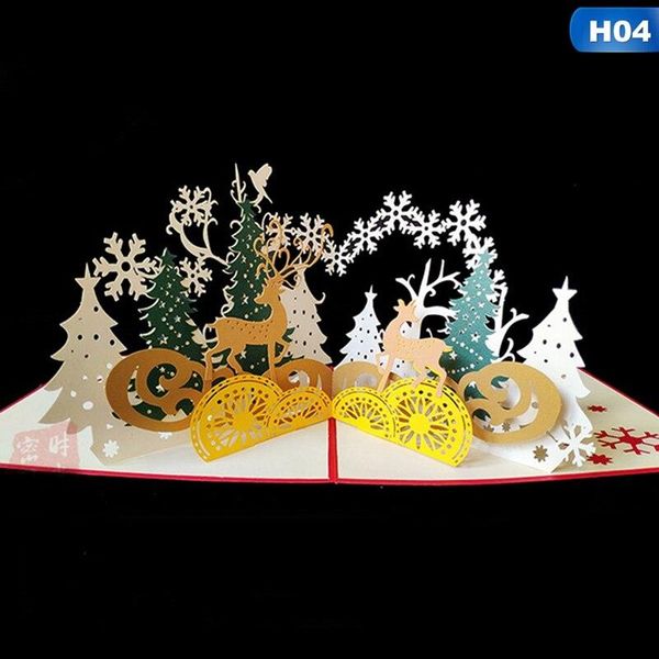 

greeting cards christmas -up card 3d tree party gift decoration
