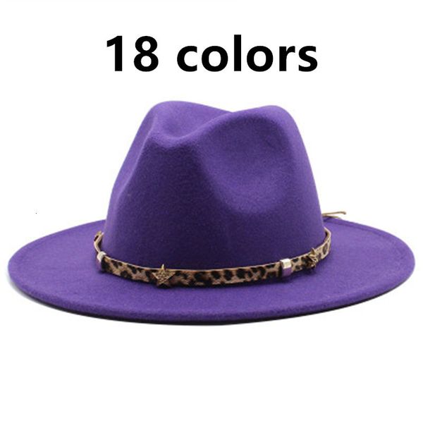 

2021 new women solid color belt buckle panama trilby jazz caps wedding church winter autumn women's hats men fedora felt hat jz94, Blue;gray