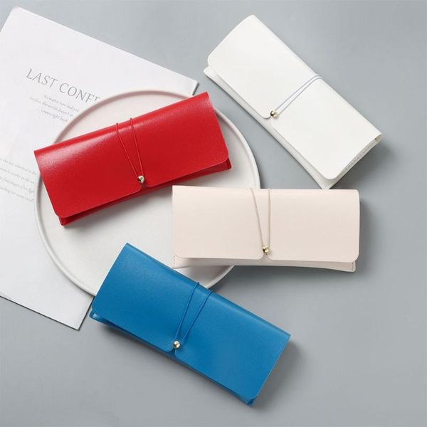 

sunglasses frames 4pcs/set waterproof portable eyewear container pu leather glasses case storage pouch spectacle box, Silver