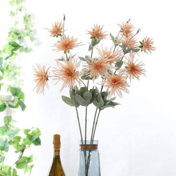 

decorative flowers & wreaths 3 heads artificial chrysanthemum flower branch simulation fake for home garden supplies floral