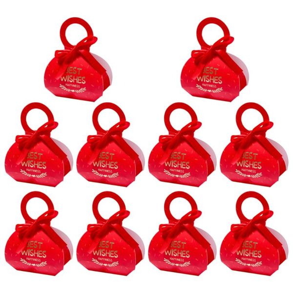 

10pcs printing candy box beautiful candy gifts packing paper box storage for wedding party festival (red wishes pattern