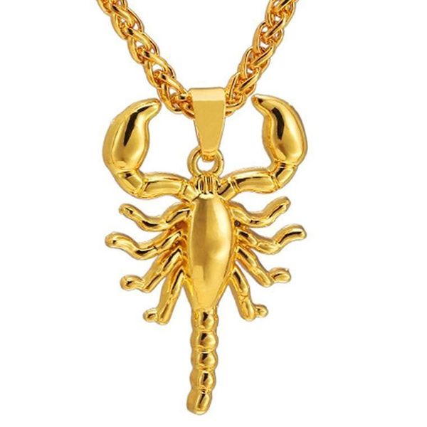 

pendant necklaces fashion trend scorpion necklace men's and women's stainless steel jewelry basket chain sweater, Silver