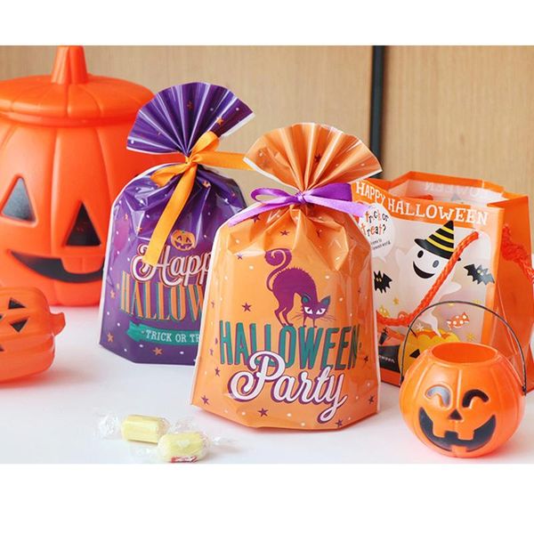 

gift wrap halloween biscuit opp bag flat baked food packaging plastic bags no ribbon cookie candy festival decoration#p3