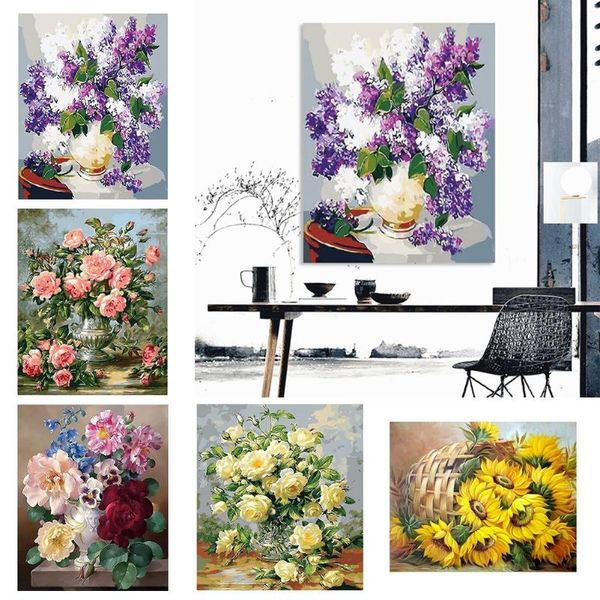 

paintings painting by numbers kits for adults rose frameless oil on canvas flowers diy digital landscape handpainted