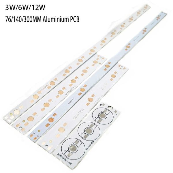 Contas claras PCB LED 140mm 300mm 3/6/12w Placa de alumínio 1/3/5W de alta potência, dissipador de calor para a aquário de hidroponia do tubo aquário