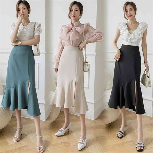 

wholesale spring summer high womens skirts fashion slim ol mid length party midi vintage, Black