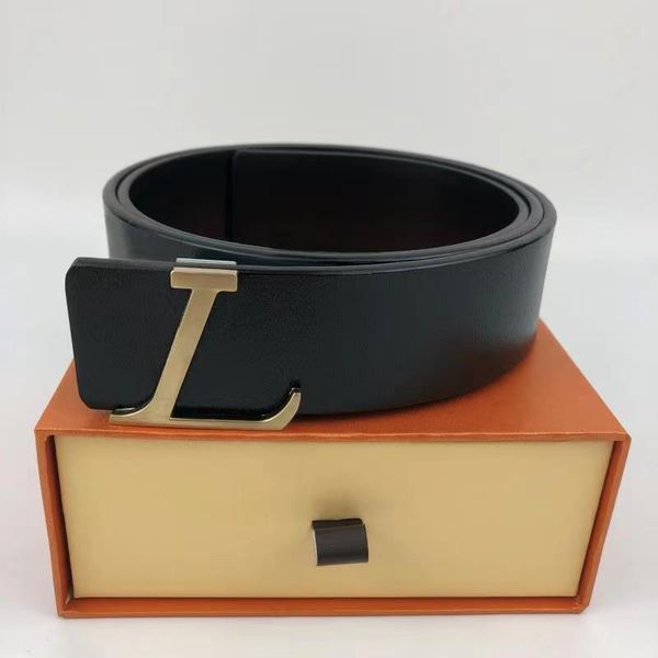

fashion womens men designers belts leather black golden silver buckle classic casual belt width 3.8cm with box, Black;brown