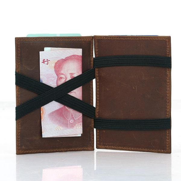 

wallets 2021 crazy horse skin foreign trade retro men magic wallet, Red;black