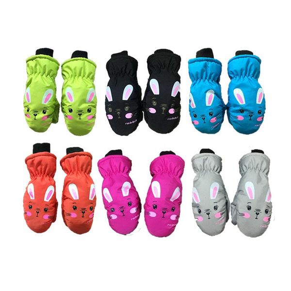 

children's mittens baby kids winter warm gloves windproof for children boys girls ski cycling climbing outdoor waterproof anti-slip lea, White