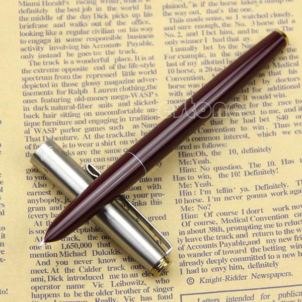 

green hero 329 stainless cap fountain pens nice gift m0xb