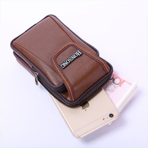 

multi function phone coin waist bags vintage the belt outdoor small wallet wear resistant pu heuptas heren