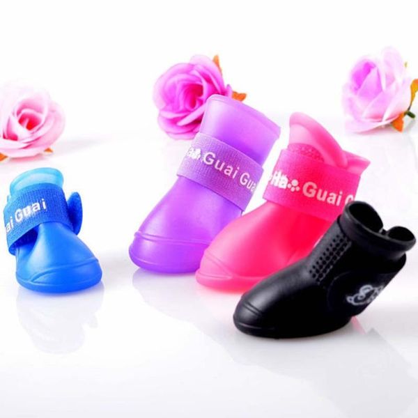 

dog apparel pet products slicone anti-skid water proof fashion cute shoes goods