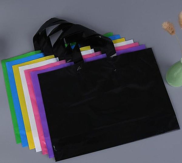 Borse per la spesa in plastica stampata con logo personalizzato con manico, borsa per confezioni regalo/indumenti/abiti personalizzata n. 169