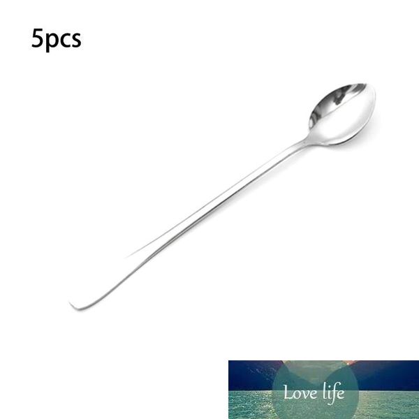 5 pcs Longa alça de aço inoxidável chá café coquetel sorvete colher Spoons Cutelaria para Bar Home Party