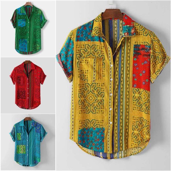 

2021new 2020 summer hawaiian printed short sleeve shirt, White;black