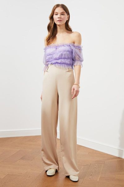 

women's pants & capris trendyol flare twoss20pl0294, Black;white