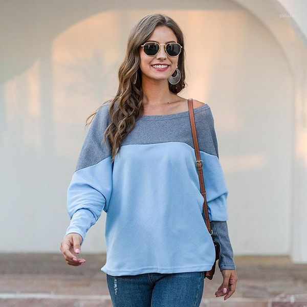 

women's t-shirt pullovers ladies batting sleeve women clothing oversized fashion crew neck off shoulder hoodie casual y, White