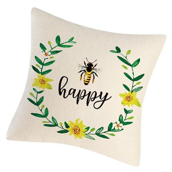 

pillow case spring themed throw cover flax cushion covers decorative sofa home car decor square 45x45cm