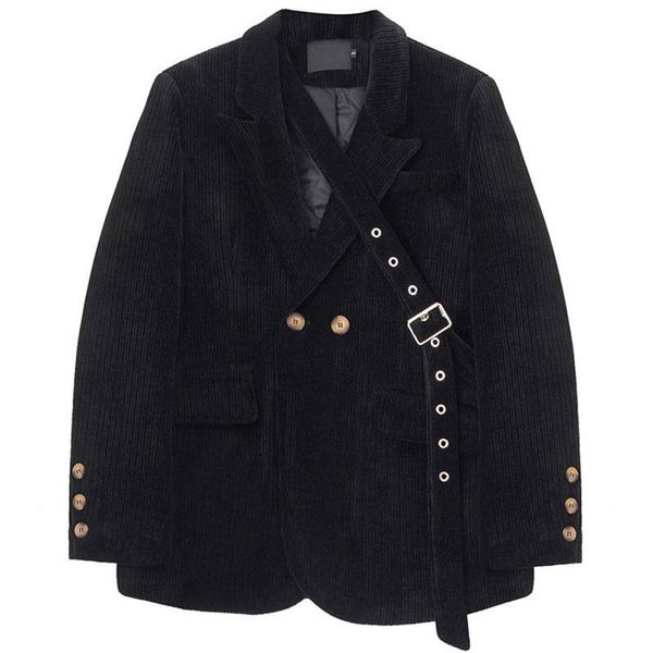 

quilted corduroy jacket female design sense winter 2021 new street fried street black suit female thickening fashion coat, White;black