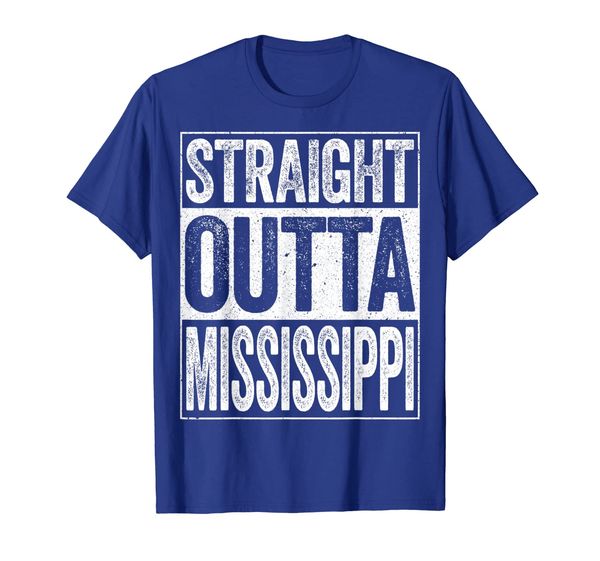 

Straight Outta Mississippi T-Shirt MS State Gift Shirt, White;black