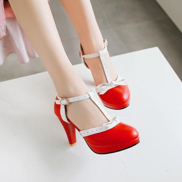 

dress shoes big size 11 12 13 14 15 16 17 platform heels women woman pumps ladies package toes cingulate thick with single, Black