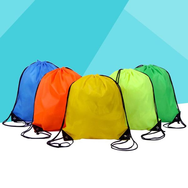 

3 pcs drawstring backpack waterproof outdoor sports backpack for (random color)