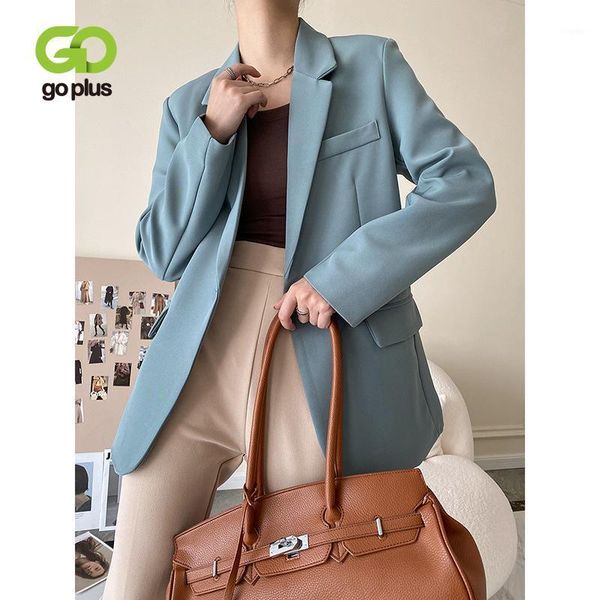 

women's suits & blazers goplus blazer jackets for women 2021 office lady coat plus size blue mujer veste femme mantel damen jassen c11, White;black