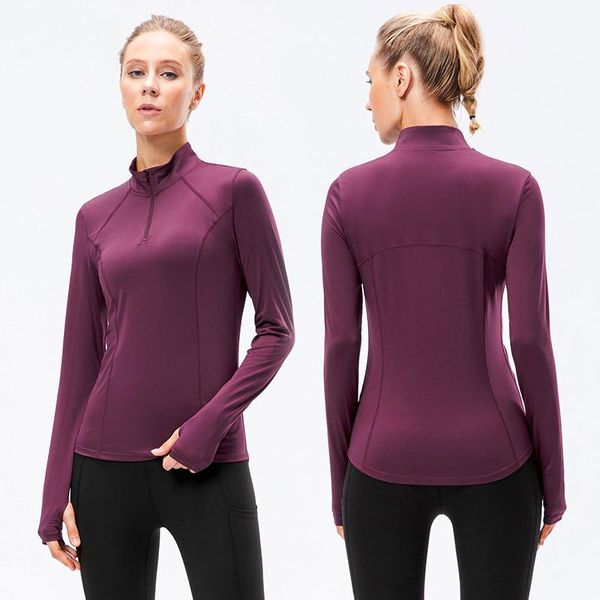 

yoga outfit women's long sleeve sport winter thermal gym fitness shirts women running training clothing wear