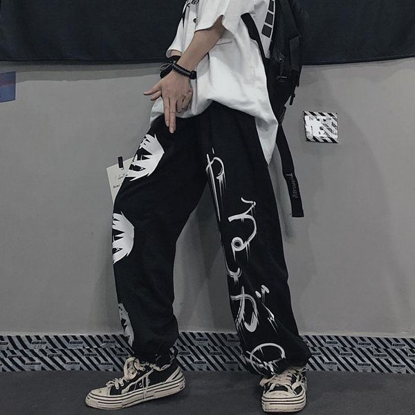 

2021 new casual japons homens carga harem legal preto japo jogger calas alta rua hip hop streetwear e6gp, Black