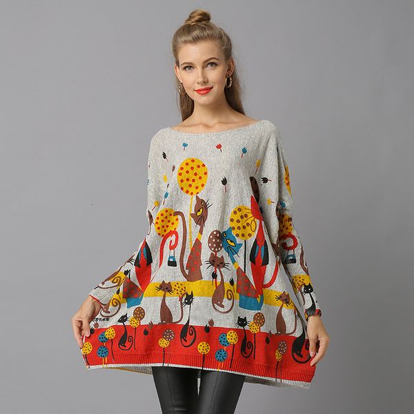

spring autumn size female sweater cat impression mesh pullover tide ts6152 czwl, White;black