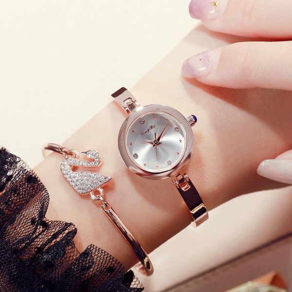 

wristwatches 2021 brand longbo business leisure luxury lady bracelet watch casual waterproof luminous simple fashion quartz, Slivery;brown