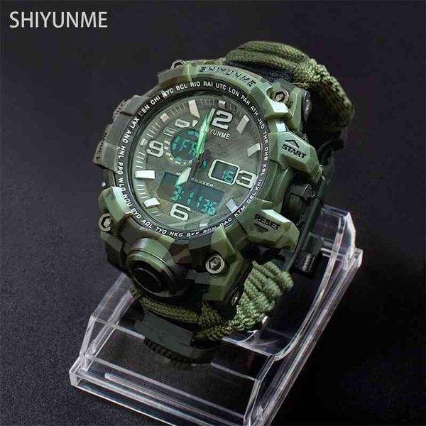 

men military outdoor sport watch compass multifunctional waterproof quartz thermometer led digital relogio masculino