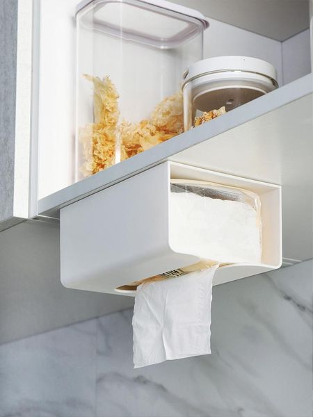 

toilet paper holders tissue storage box wall-mounted napkin rack case cupboard kitchen desk bottom container bathroom