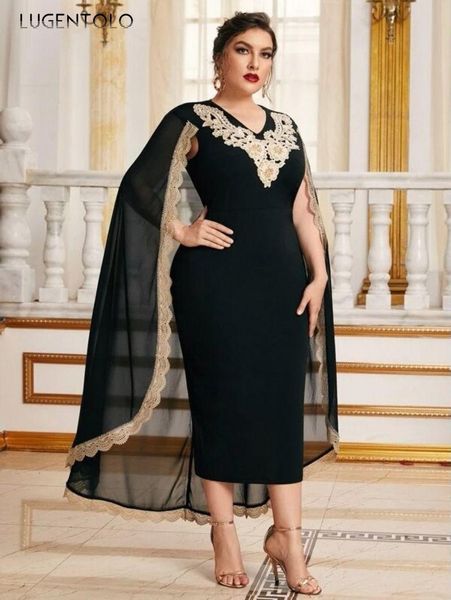 

casual dresses elegant dress women sleeveless party black ladies autumn cloak v-neck lace vinatge straight, Black;gray