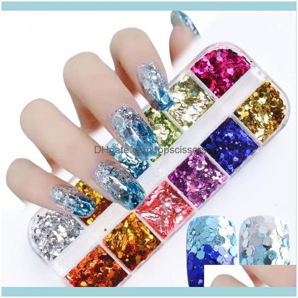 Nail Salon Sağlık Beautynail Glitter 1 Kutu Deniz Kızı Tırnaklar Holografik Tıknaz Sequins Paillette Paillette yanardöner spangle Pul Dekorasyon