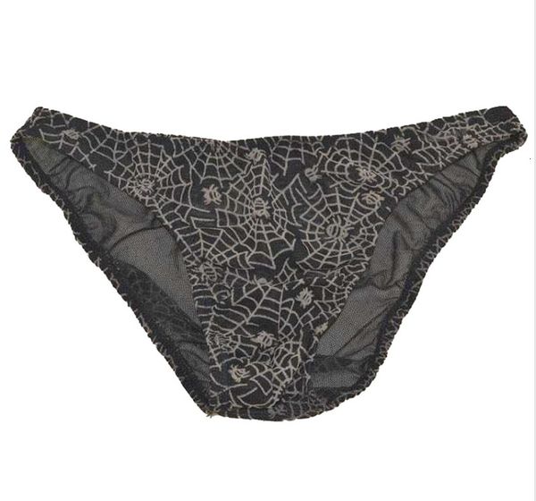 

black low tail men slips male ee gaas spider web design panties, Black;white
