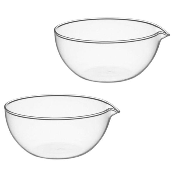 

bowls 2pcs household glass bowl dessert salad kitchen tableware transparent