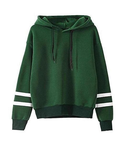 

women's hoodies & sweatshirts hooded winter women long sleeve sweatshirt striped loose pullover all-match fashion japan print clothes, Black