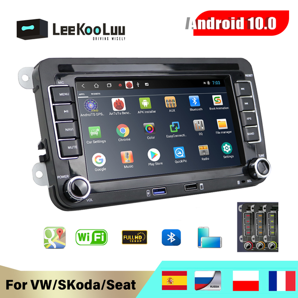 

leekooluu 2 din android 8.1 car radio gps for vw/volkswagen/golf/polo/tiguan/passat/b7/b6/seat/leon/skoda/octavia car multimedia