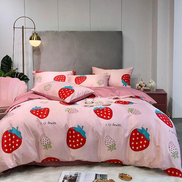 

bedding sets set household printing washable silk bed sheet large size duvet cover pillowcase combo