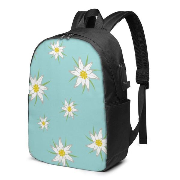 

backpack 2021 lapusb edelweiss flowers school bag bookbag men women travel daypack leisure