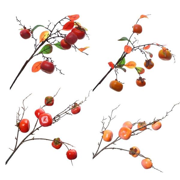 

party decoration berry persimmon branch simulation fruit seed artificial flowers for table living room home decor wedding indoor